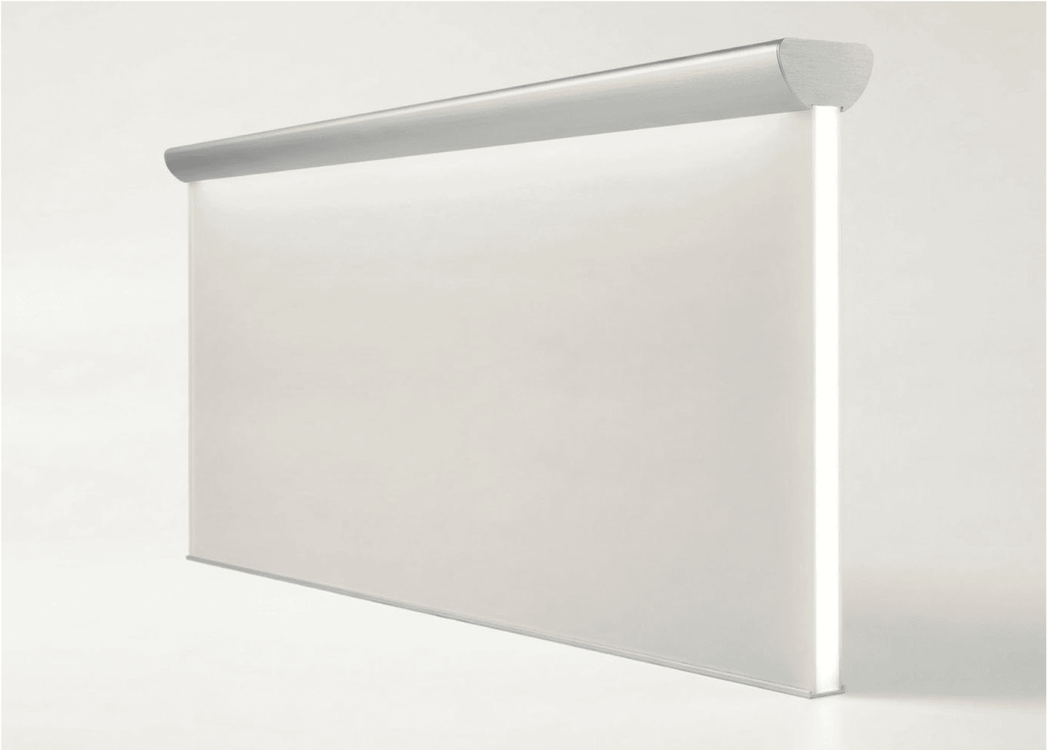 EOS Blade Media Frame — ultra-slim edge-lit wayfinding panel with brushed aluminum top extrusion and illuminated opal diffuser