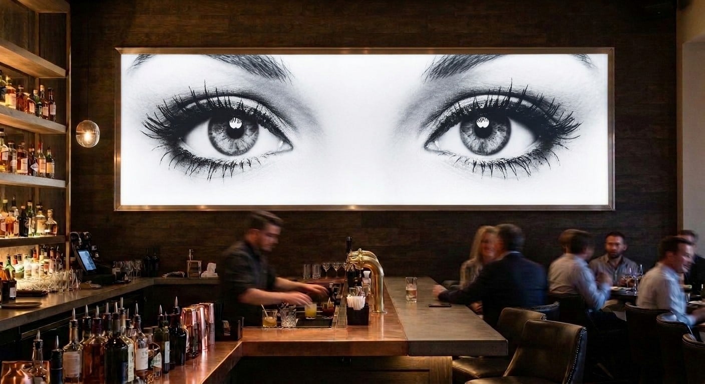Strata LED strip matrix — bar feature wall